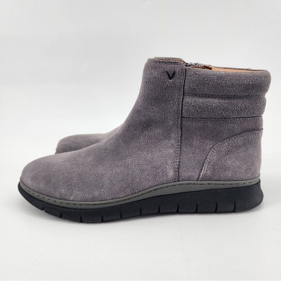Vionic Arya Grey Nubuck Leather‎ Ankle Boots New Size 8 - Picture 5 of 12
